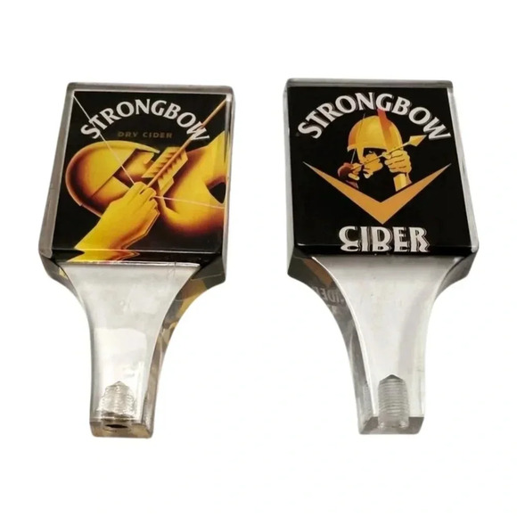 Strong  Bow Cider & Dry Cider Lot 2 Acrylic Tap Handle Pull Breweriana - Picture 2 of 6